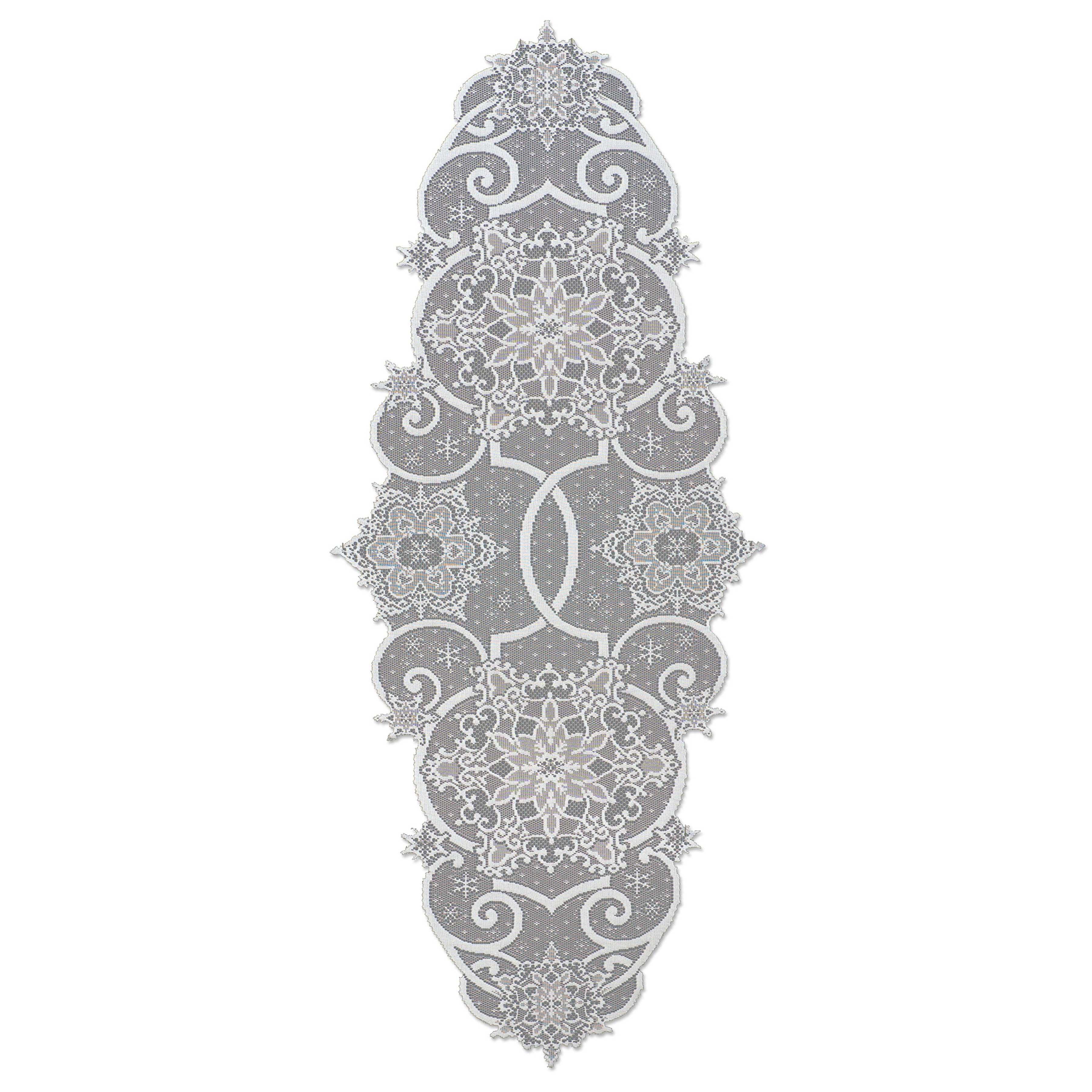 Heritage Lace - Wholesale Table Runner - Snowflake 19x46 White Lace Table Runner 1
