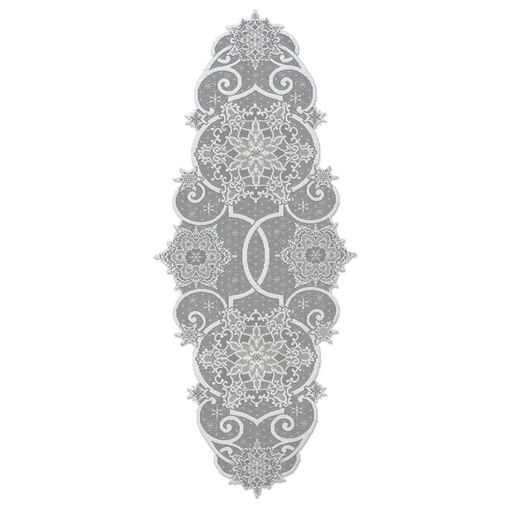 Heritage Lace - Wholesale Table Runner - Snowflake 19x46 White Lace Table Runner 1