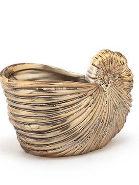 Planter, Pewter Seashell Item # 52601 for wholesale by Napco