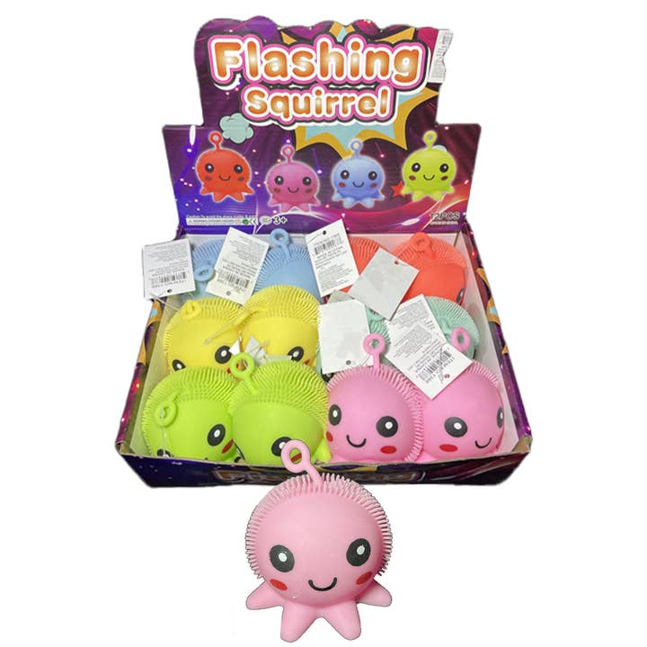 Cap Zone - Wholesale Squishy Toy - Kids & Baby - Octopus Spiky Puffer LED Light-Up Squishy Toy