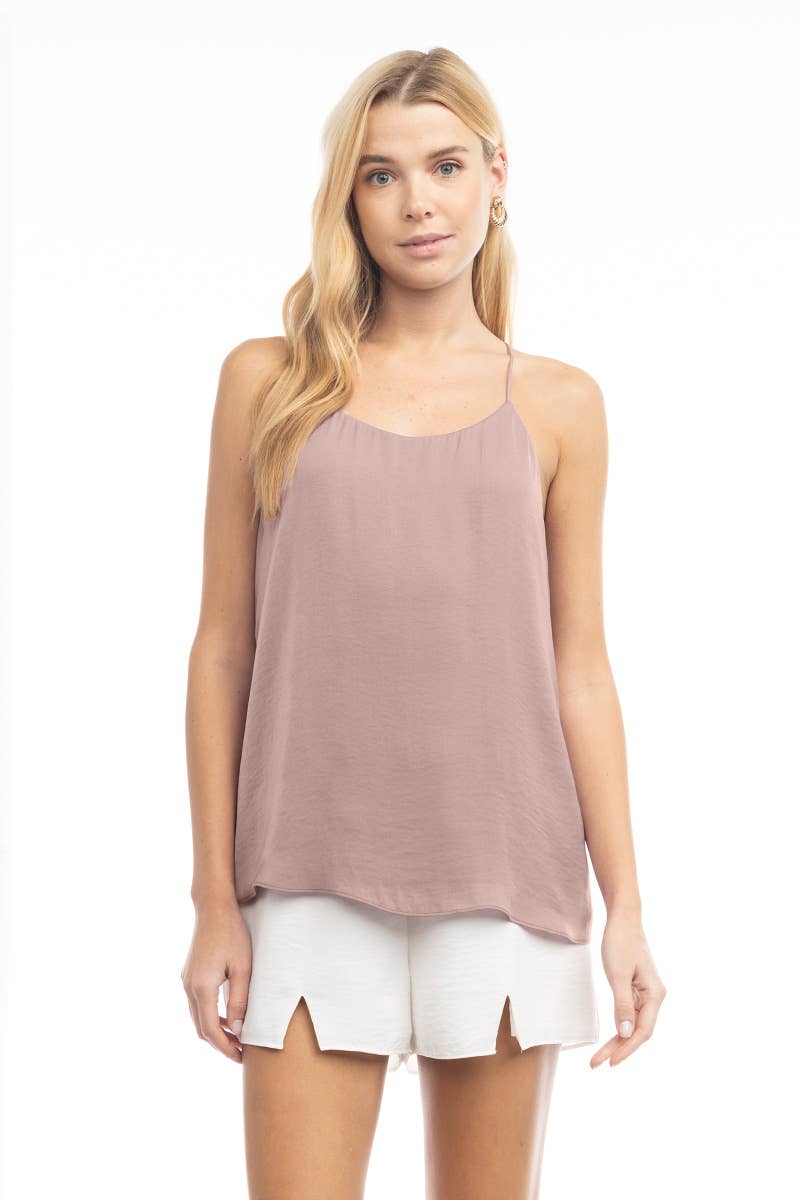 Naked Zebra – Top interior – Mulher por atacado – Camisola de Cetim com Costas de Nadador - TF14