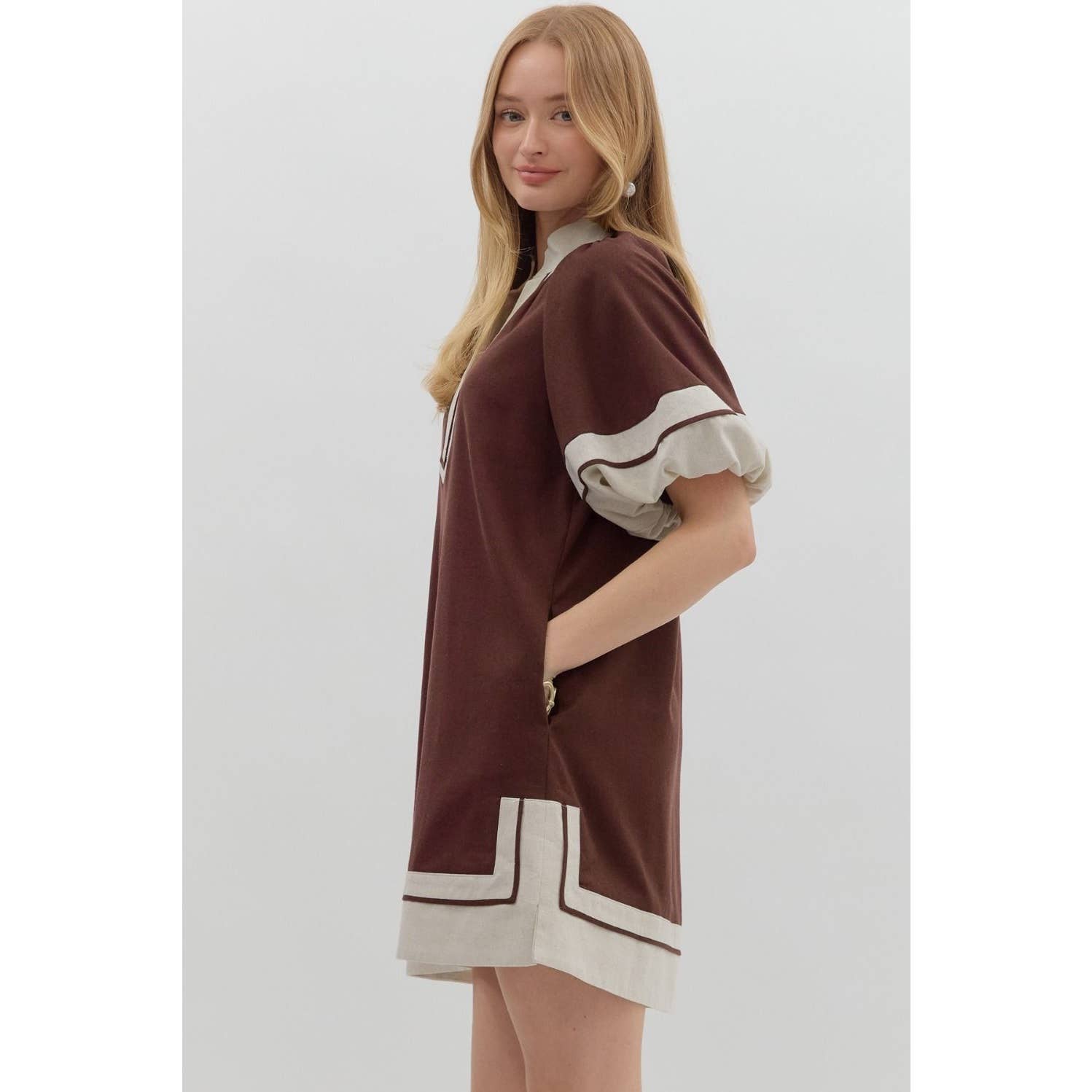 STYLE USA - Vendita all'ingrosso Vestito - Donna - Mini abito pullover a blocchi di colore17