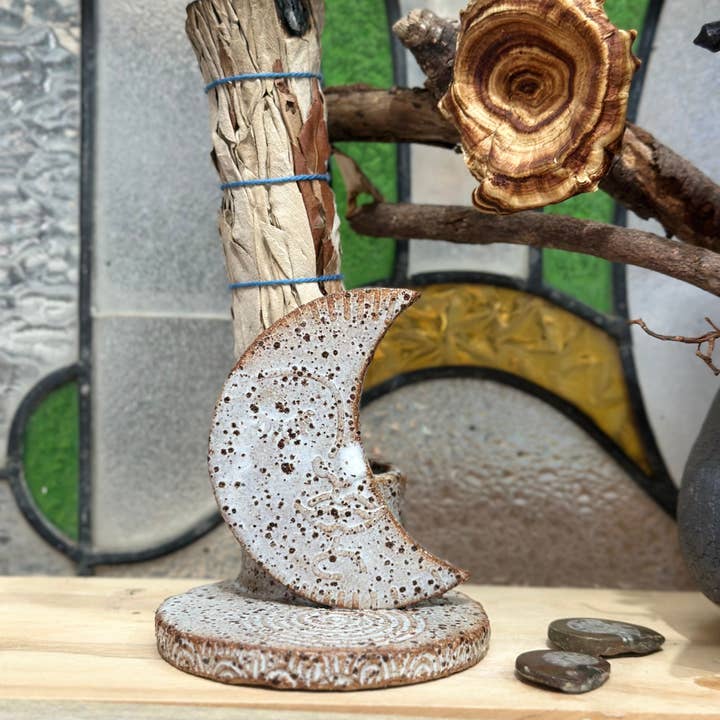 Carys Martin Ceramics - Wholesale Candle Holder - Crescent Moon Candle & Smudge Holder3