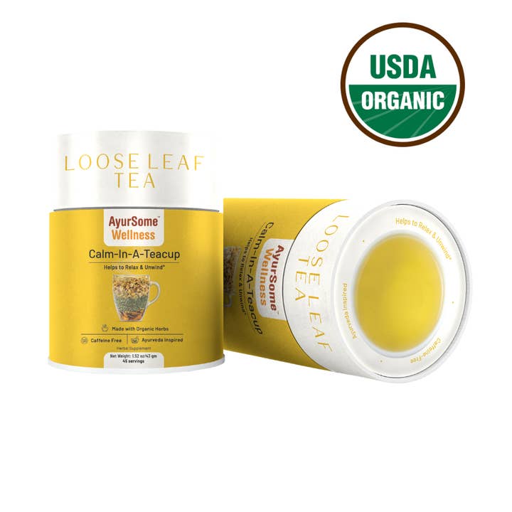 Organic Chamomile tea blend - Calm-In-A-Teacup - loose leaf for wholesale by AyurSome Wellness