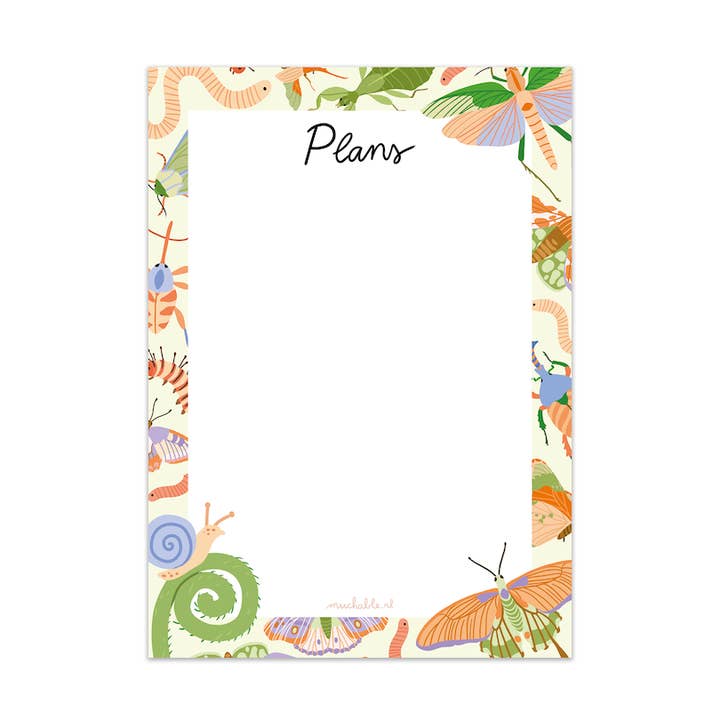 Notepad/notepad A6 plans - insects - butterflies for wholesale by Muchable