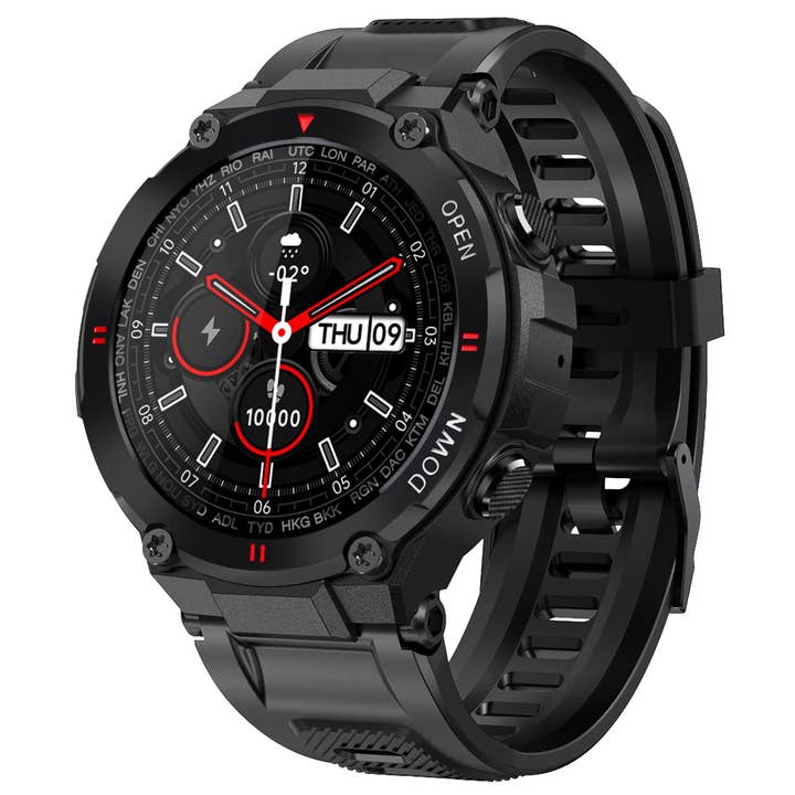 Black Fashion Combat Bluetooth Calls Doctor Smartwatch Full Touch Screen Music Play for wholesale on Faire