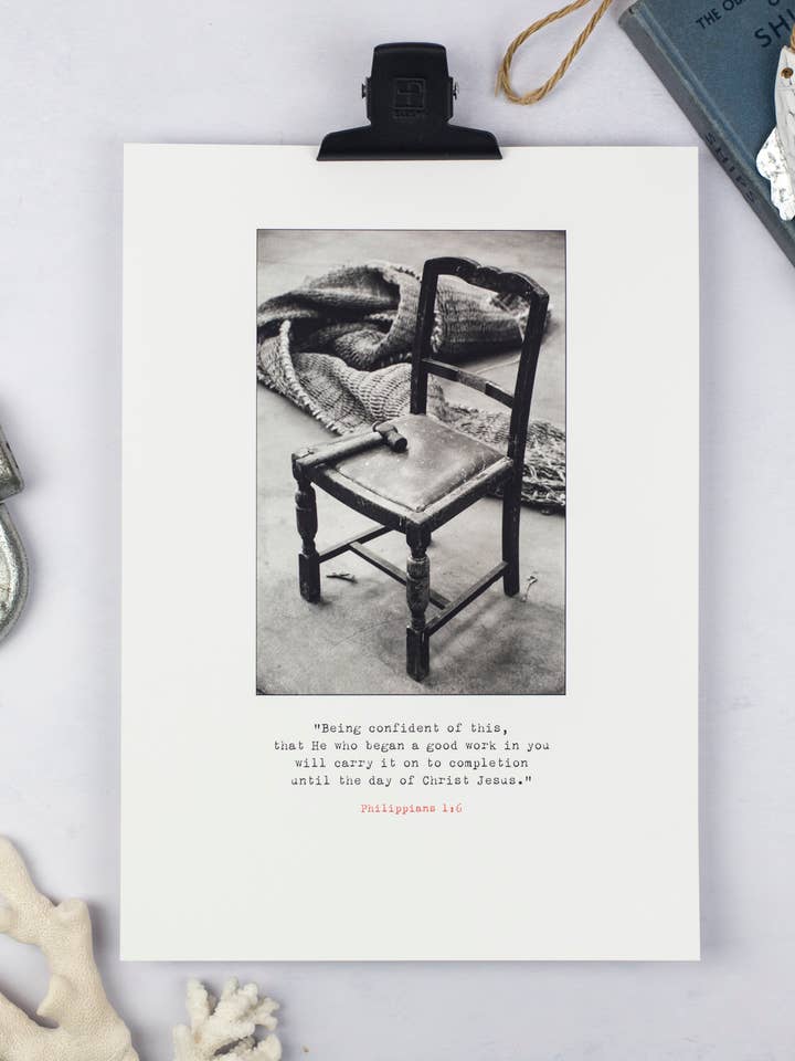 Completion A4 Print of Bible Verse Philippians 1 for wholesale by Fieldnote