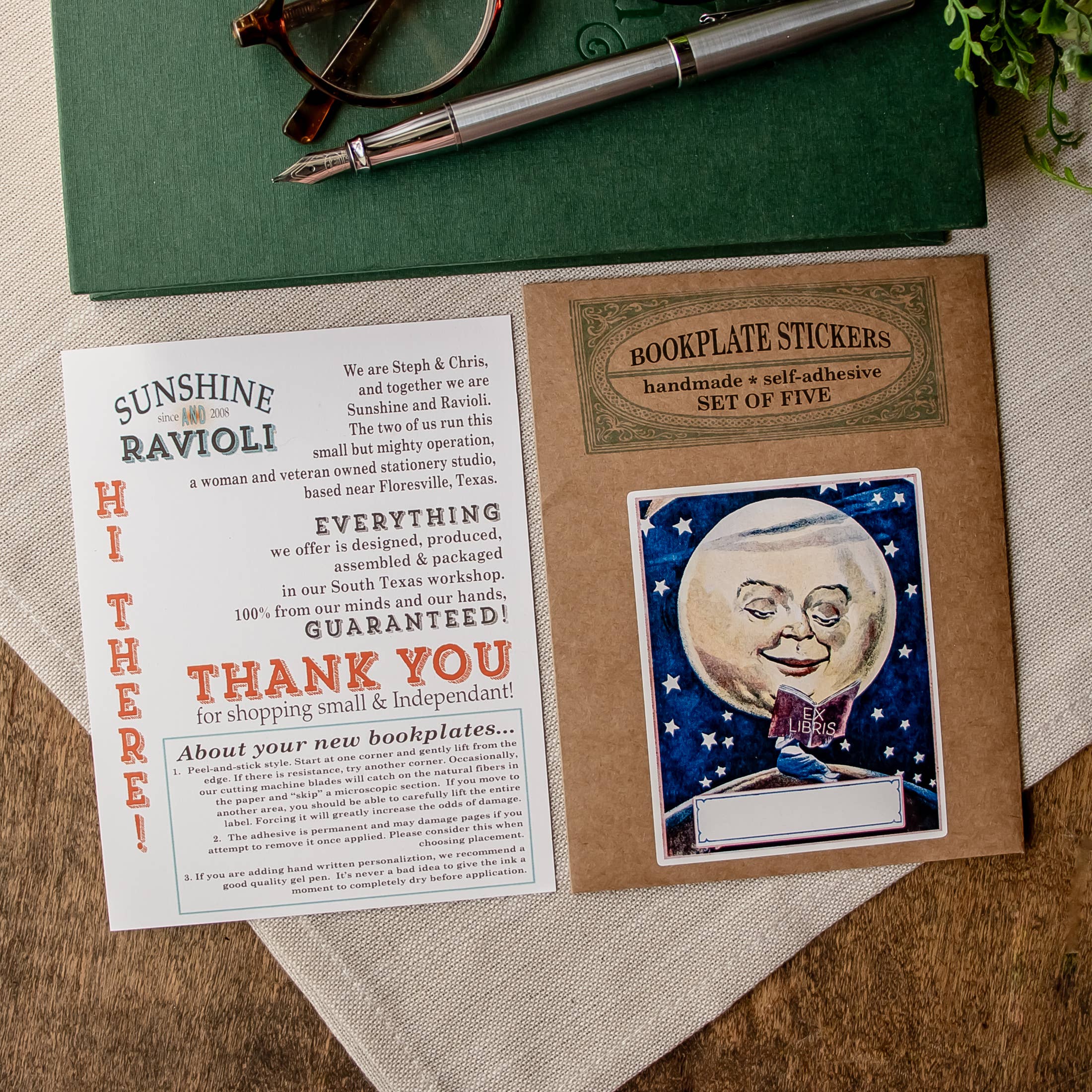 Sunshine and Ravioli - Wholesale Sticker - Cozy Cat Bookplate Stickers 5