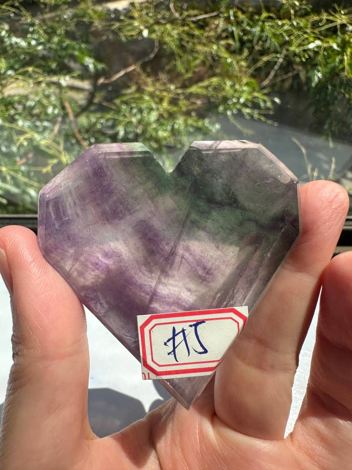 Rare Feather Fluorite Heart Crystal | Emotional Balance & Mental Clarity Stone christmas crystal gift for Christmas #5 for wholesale by Moon Rituals