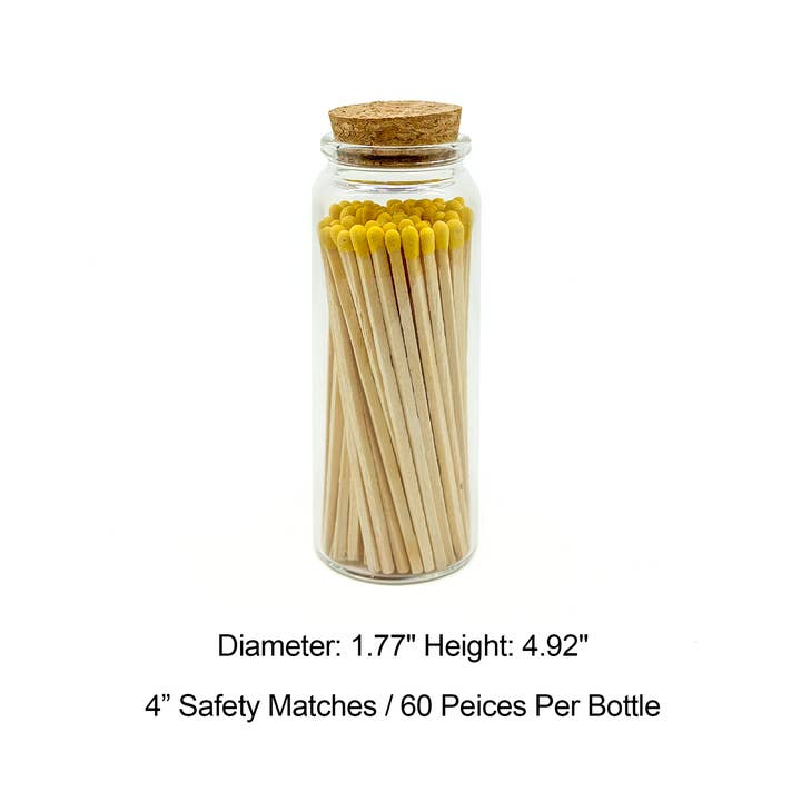 Chandler Studio - Wholesale Lucifers - Gele veiligheidslucifers in pot - glazen fles van 4 cm2