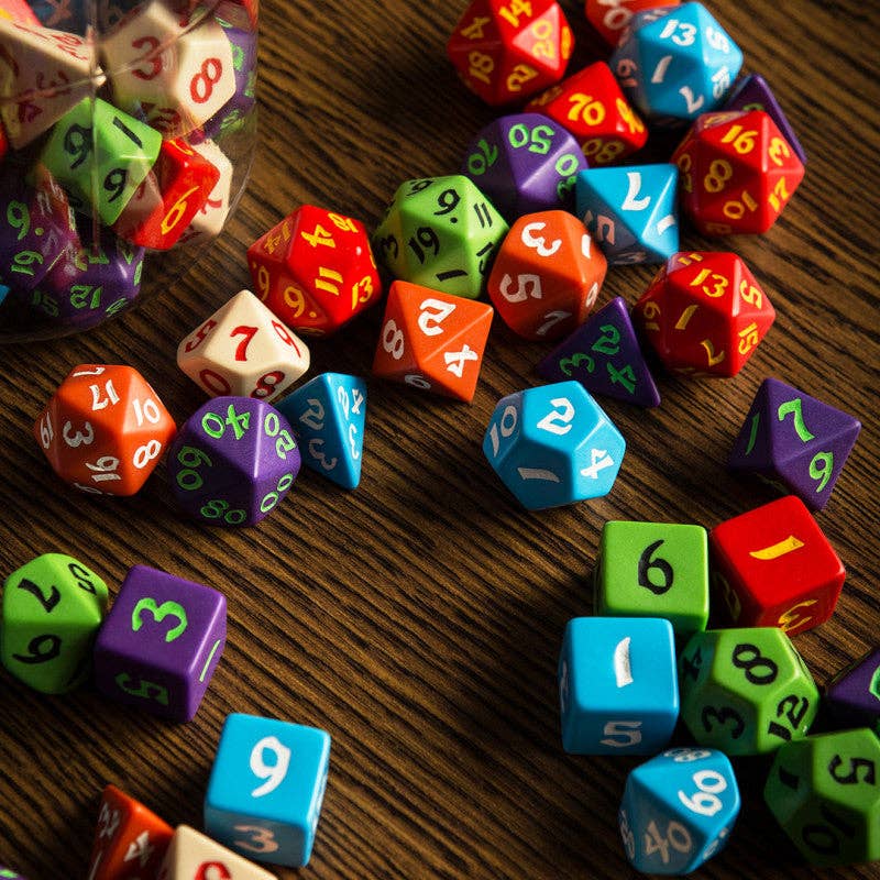 Cardshouse - Wholesale Dice - Round Jar of Classic RPG Dice 80 pcs. Q-workshop1