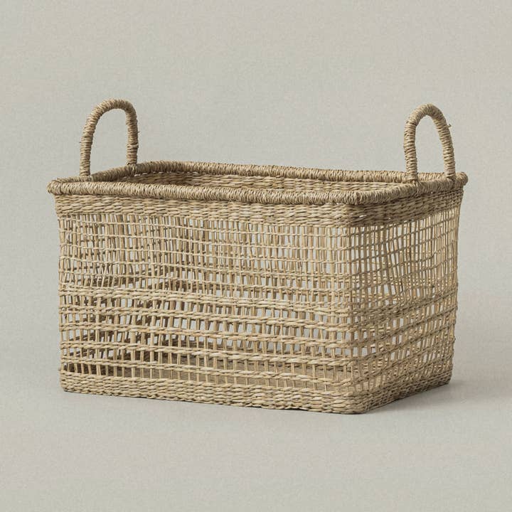 SUNNY HOME - Wholesale Basket - Seagrass Storage Basket with Handles – Salema Rectangular L0