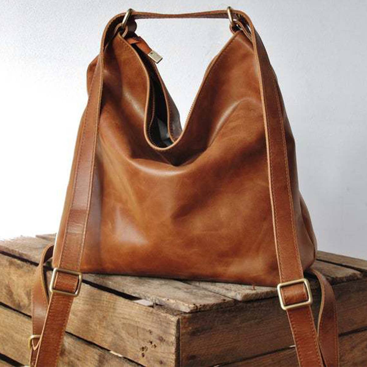 BROWN RETRO PU HANDBAG LEATHER BACKPACK FOR WOMEN_CWAB0563 for wholesale on Faire6