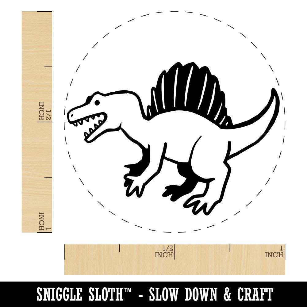 Sniggle Sloth - Wholesale Rubber/Decorative Stamp - Hungry Spinosaurus Dinosaur with Sail Spines Rubber Stamp for Stamping Crafting Planners2