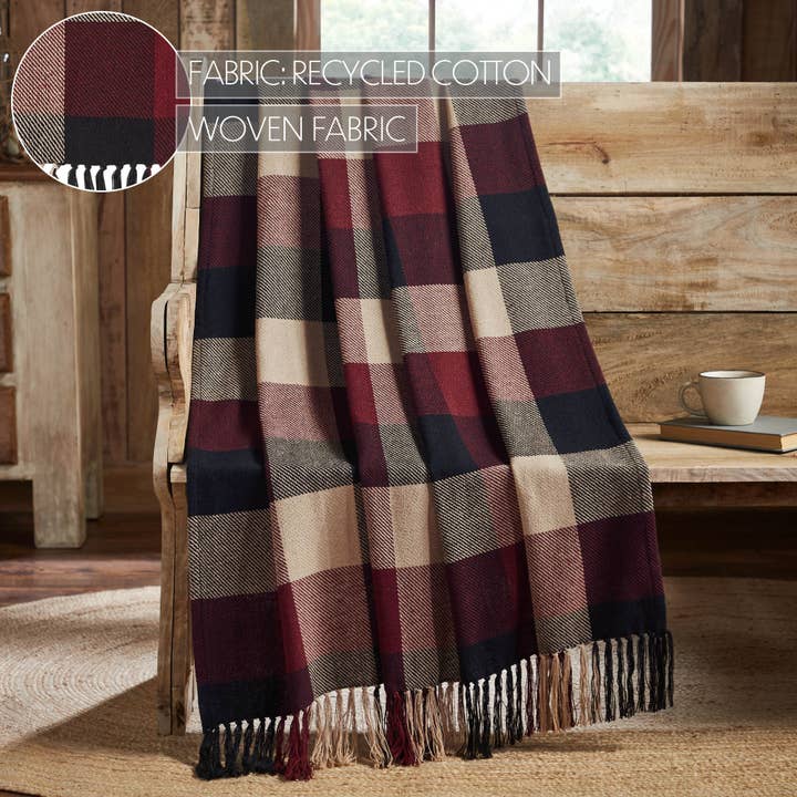 VHC Brands - Wholesale Throw Blanket - Heritage Farms Primitive Check Woven Throw 50x60