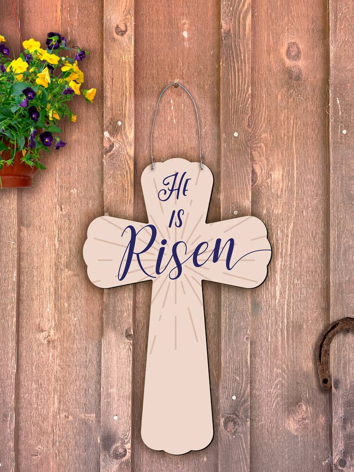 Porte-accroche "Il est ressuscité" pour la vente par Steel Southern Designs