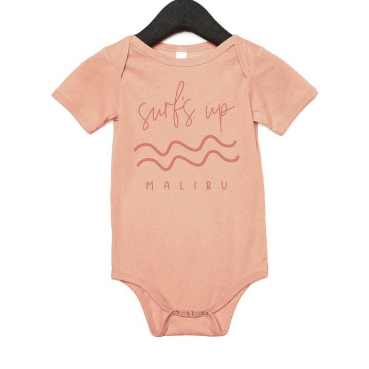 Overtype - Wholesale Bodysuit (Non-Footed) - Baby - Surf's Up Peach Baby Bodysuit0