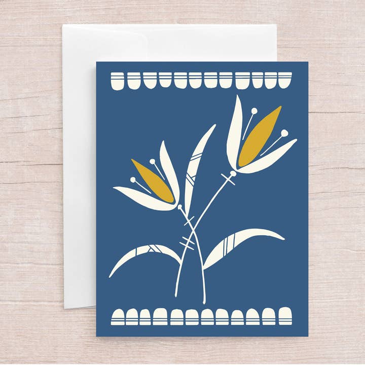 Scandi Lily Greeting Card for wholesale by Jen Fox Studio