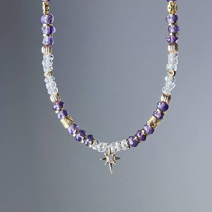 Ametystkrystal Nordstjerne Polaris Halskæde for engroshandel hos Ninaouity