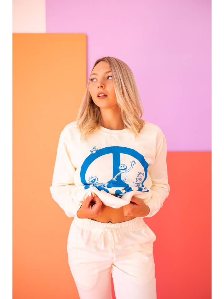 Ivory Peace Sesame Sweatshirt for wholesale on Faire2
