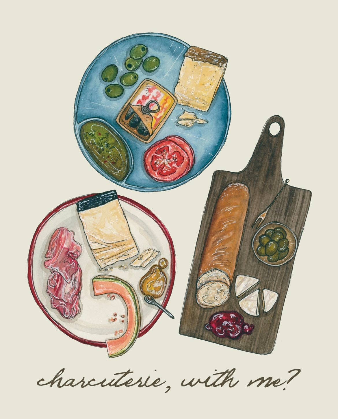 artxnikki - Wholesale Art print - "Charcuterie, with me?" Art Print