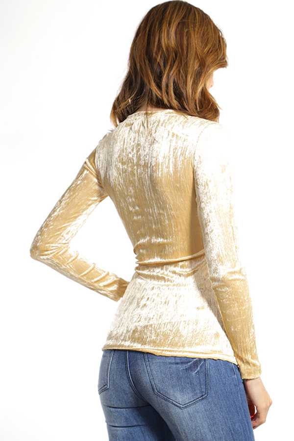 MIO WHOLESALE – Großhandel Bluse – Damen – 616V SOLIDES RUNDHALS-SAMT-OBERTEIL2