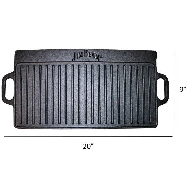 Style Asia - Wholesale Cast Iron Skillet - Jim Beam Double Sided Cast Iron Griddle