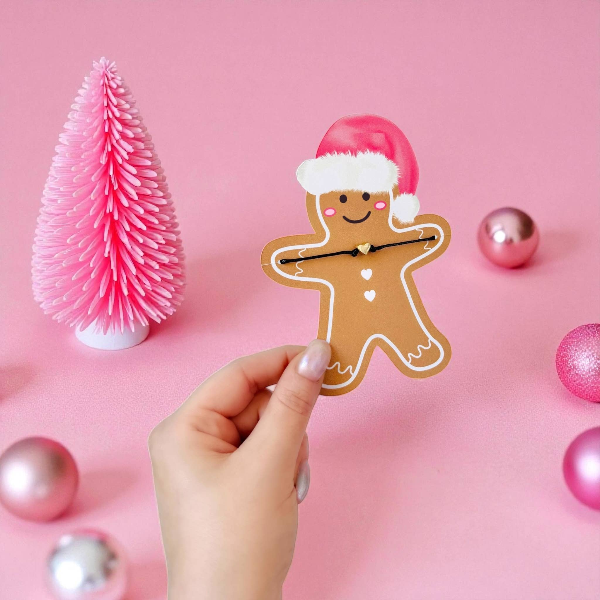 Dabble Doll - Vente Bracelets à breloques/pendentifs - Bracelet Bonhomme en Pain d'Épices de Noël, Cadeau de Fête pour Femme2