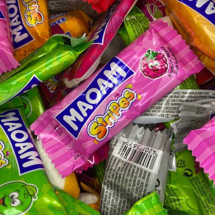 Maoam Stripes - Dolci liofilizzati per la vendita all'ingrosso da parte di Freeze Dried Sweets