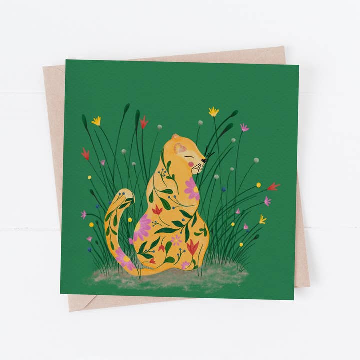 Tiger & Blumen, einfach weil Karte für den Großhandel von AmTheo Art Designs