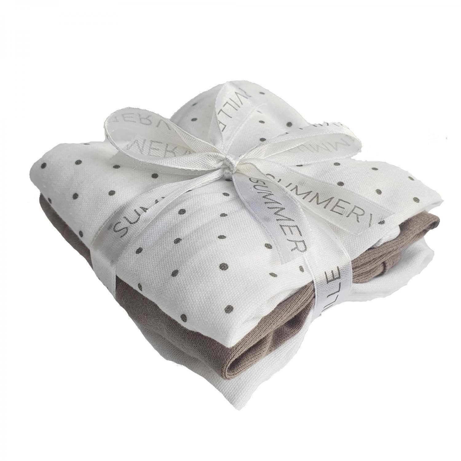 Summerville organic - Wholesale Knuffeldekentje/doekje - Baby - Organic Blankies 3-pack met witte stippen2