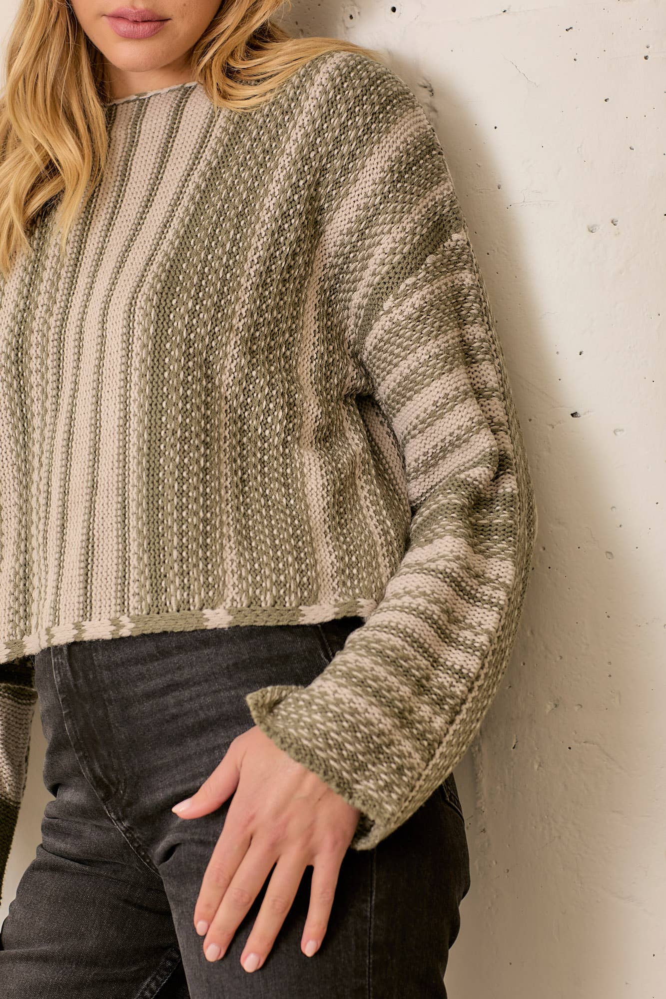 Polagram by Wellmade USA - Wholesale Knit Sweater - Women's - MIXED STRIPE SWEATER4