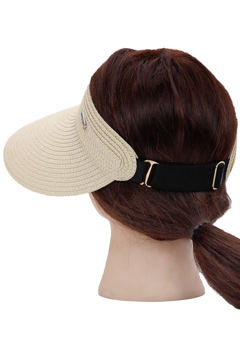 Cap Zone - Wholesale Visor - Women's - Wide Brim Paper Straw Pack-n-Go Roll-Up Sun Visor13