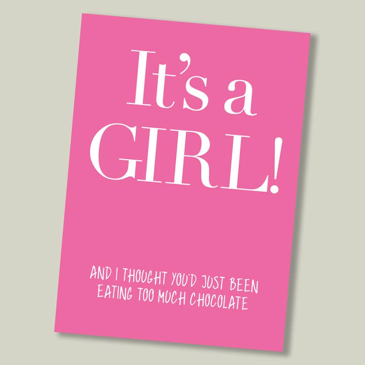 Cheeky New Baby-kort (flicka) för wholesale av Footle Publishing