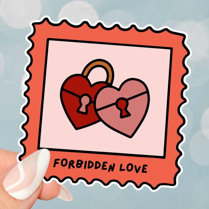 Forbudt kærlighed romantik trope klistermærke til e-læsere og bærbare computere for engroshandel hos Briteify