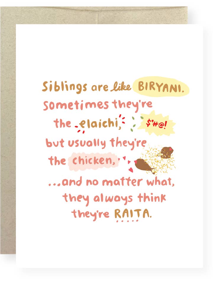 Siblings Are Like Biryani for wholesale by Pyarful