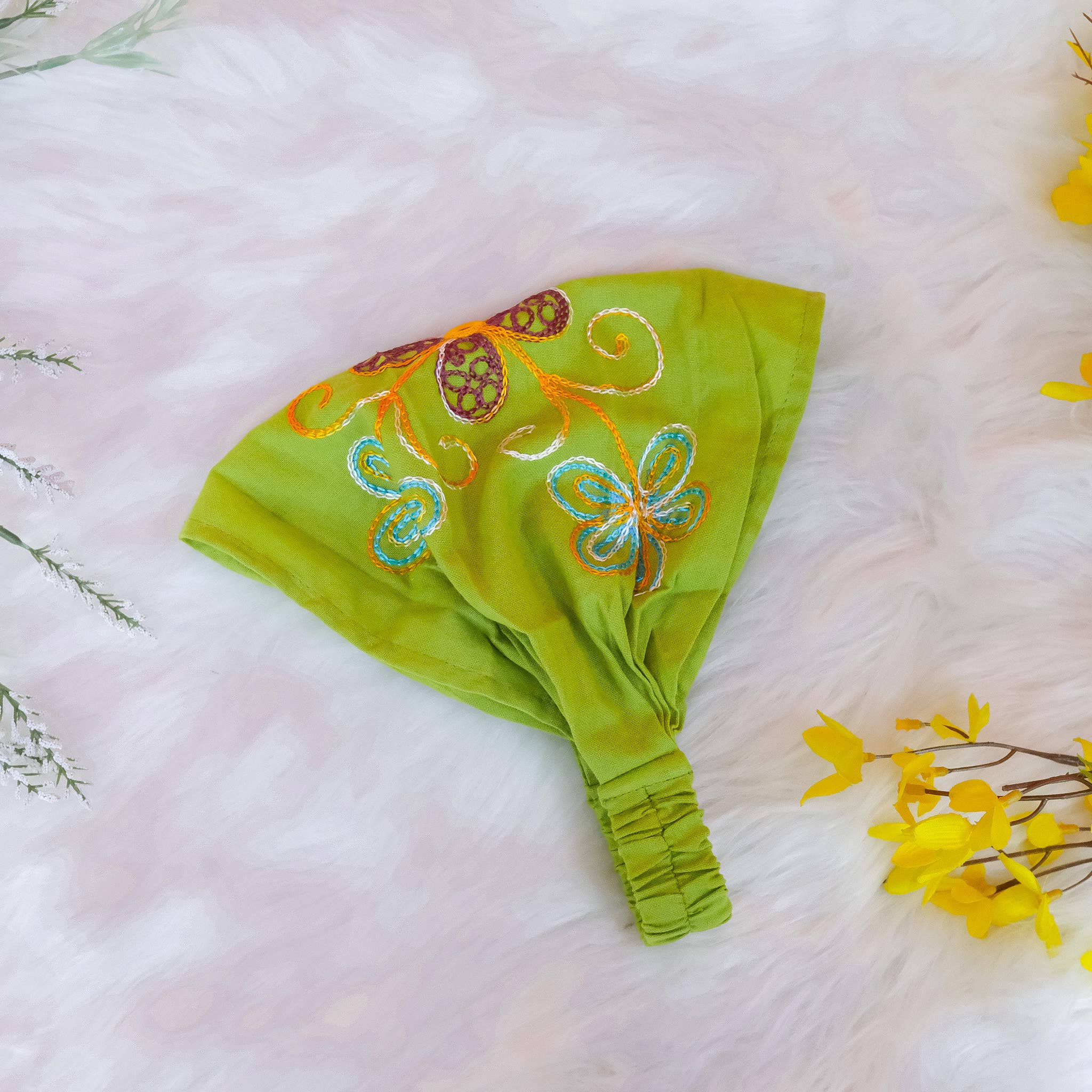 Karma Nepal Crafts - Wholesale Fashion Headband - Women's - Hand Embroidered Cotton Boho Hippie Stretchy  Head Wraps 8