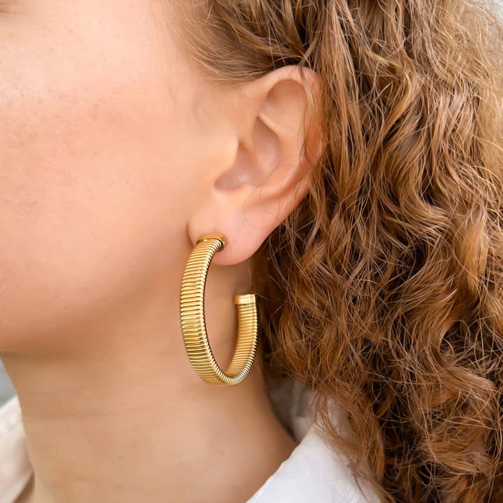 OMG Blings - Wholesale Hoop Earrings - S8E005 - Water Resistant Earrings*1