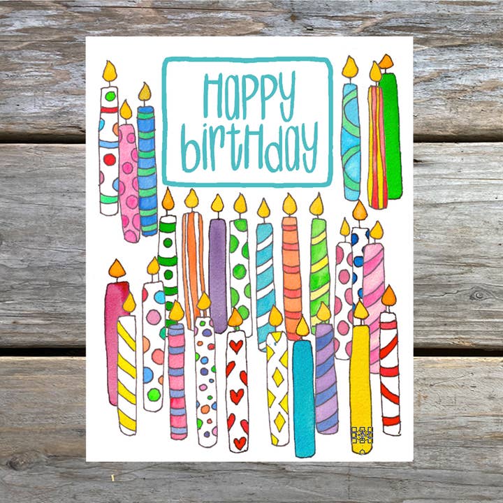 Birthday Candles Note Card for wholesale by Natasha Zahn Studio