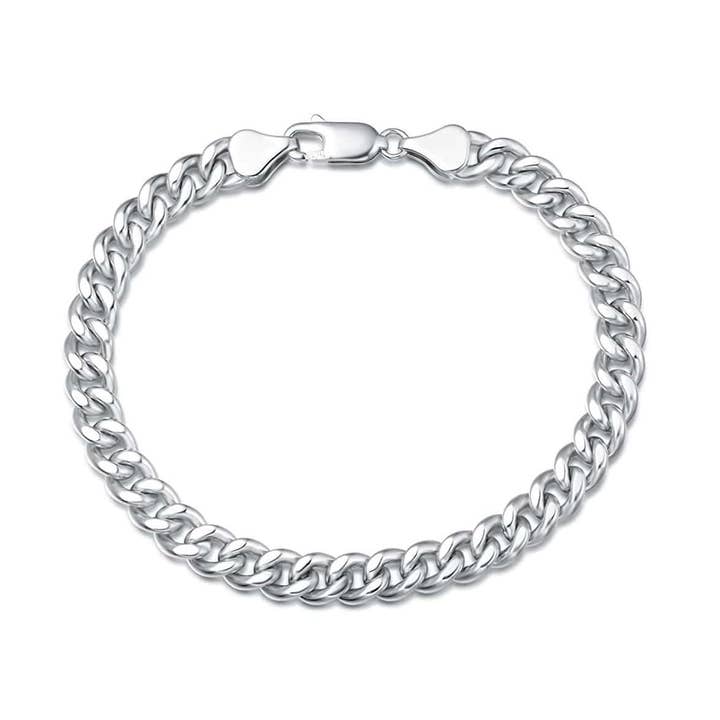 FANCIME Pulseira masculina em prata de lei com corrente de elo cubano por atacado de Fanci Me Jewelry
