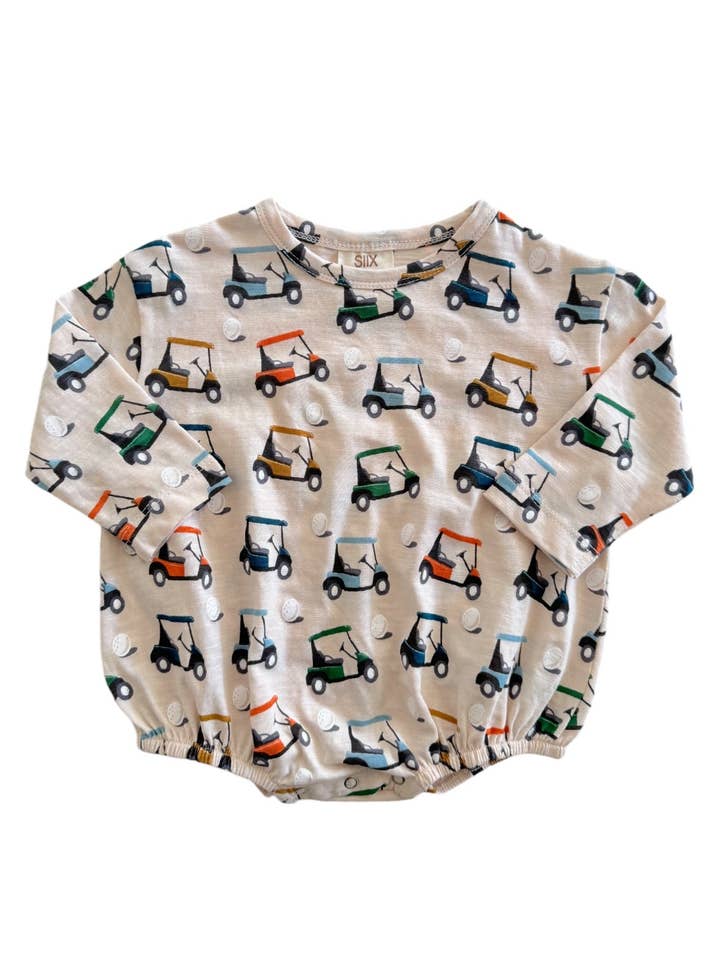 SIIX Collection - Wholesale Bodysuit (Non-Footed) - Baby - Golf Cart / Organic Long Sleeve T-Shirt Bubble