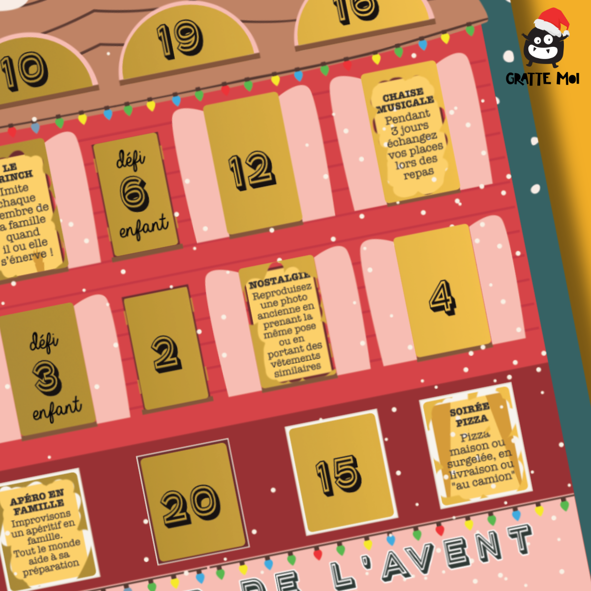 GRATTE MOI papeterie – Calendário do advento por atacado – Calendário do Advento em família - Espere pelo Natal6