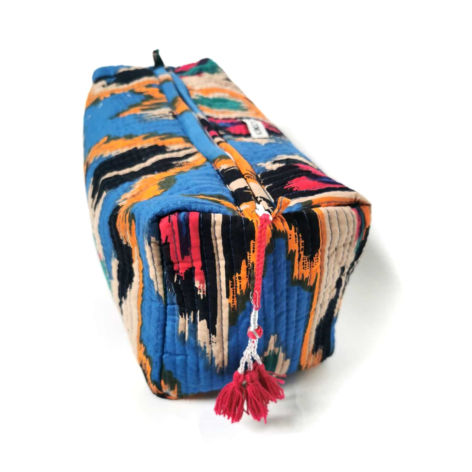 kikooni - Wholesale Makeup/Cosmetic Bag - handmade cosmetic bag "Ikat blue"6