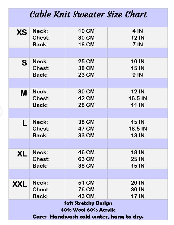 Pawtastic Bandanas - Wholesale Pet Sweater - Dog - Cable Knit Sweaters for Pets5