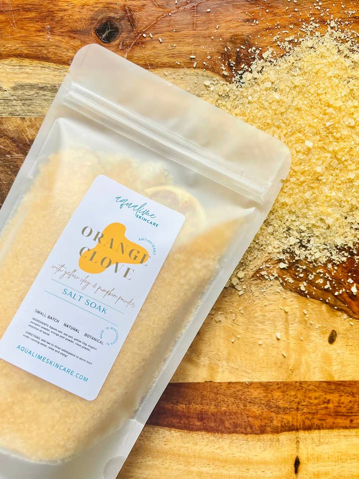 Orange Clove Bath Salt Soak for wholesale by Aqualime