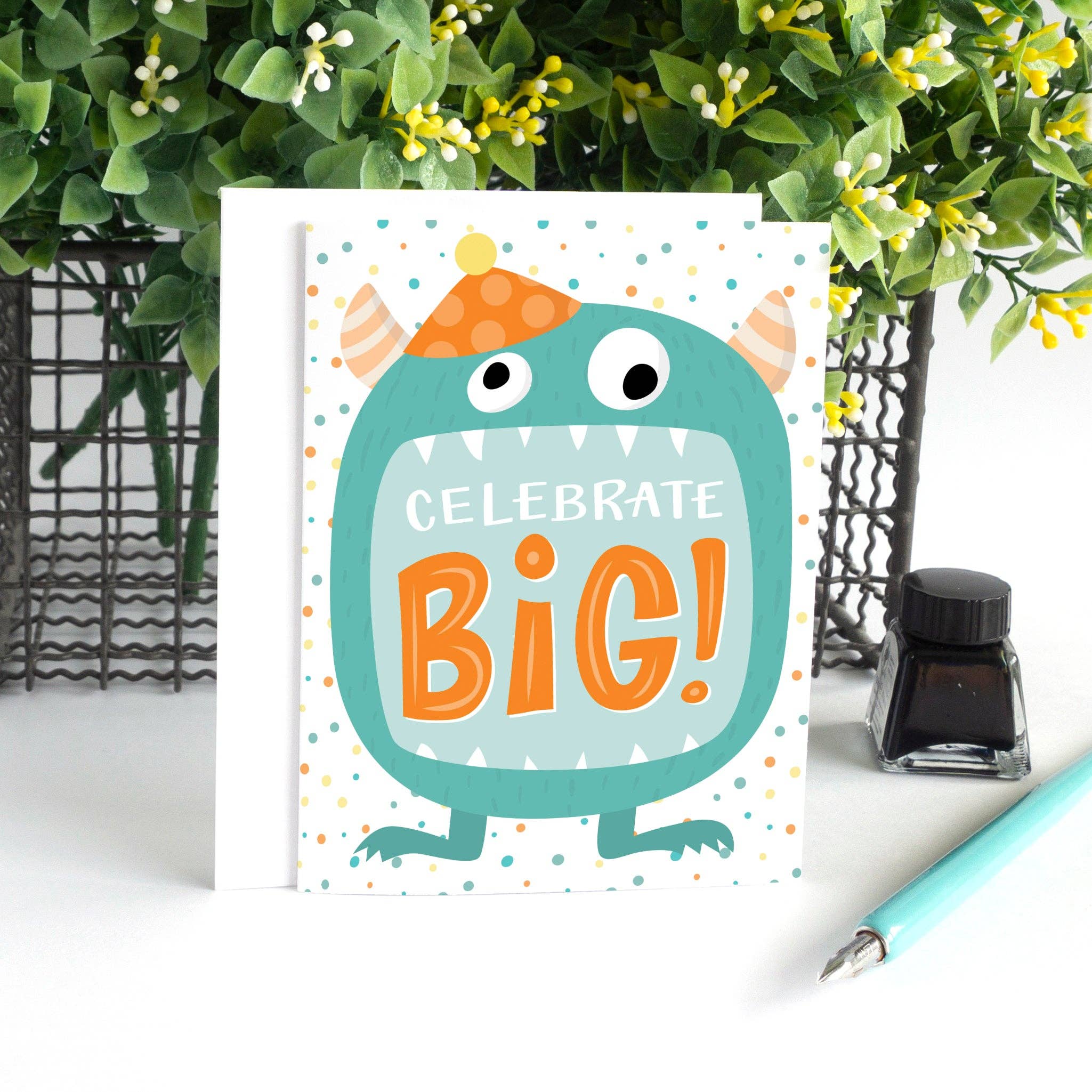 Pedaller Designs – Großhandel Geburtstagskarten – Celebrate Big Kids Monster Geburtstagskarte4