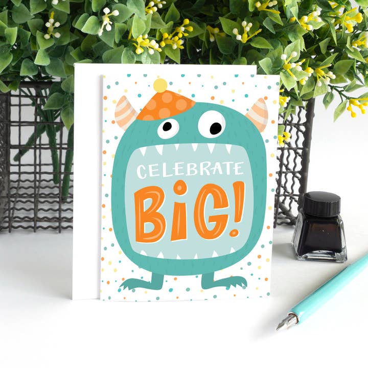 Pedaller Designs - Wholesale Birthday Card - Celebrate Big Kid's Monster Birthday Card4