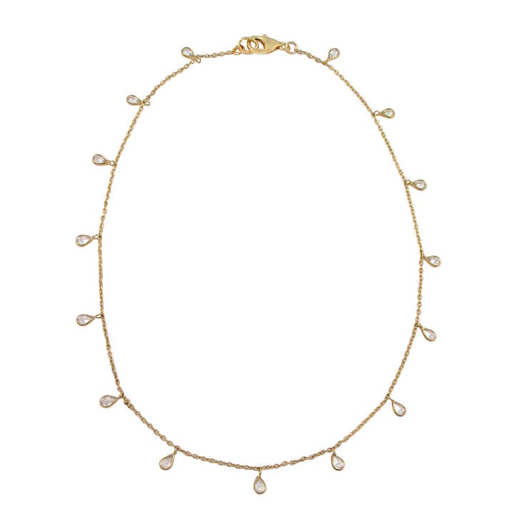 Clear CZ Bezel Chain for wholesale by Cielo Moon x Devon Leigh