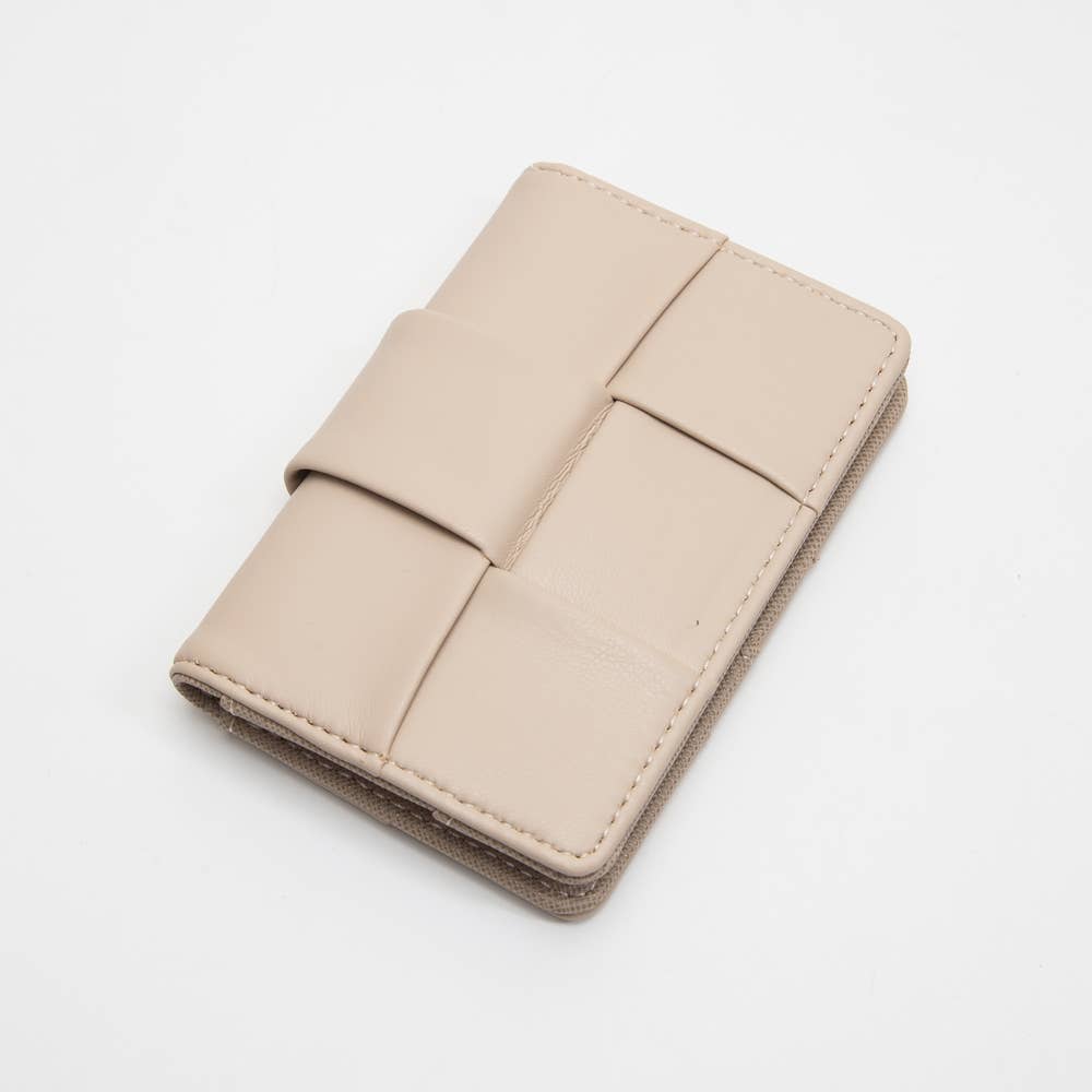 Queens Designs - Vente Portefeuille – femme - Portefeuille à deux volets tissé en cuir végétalien2