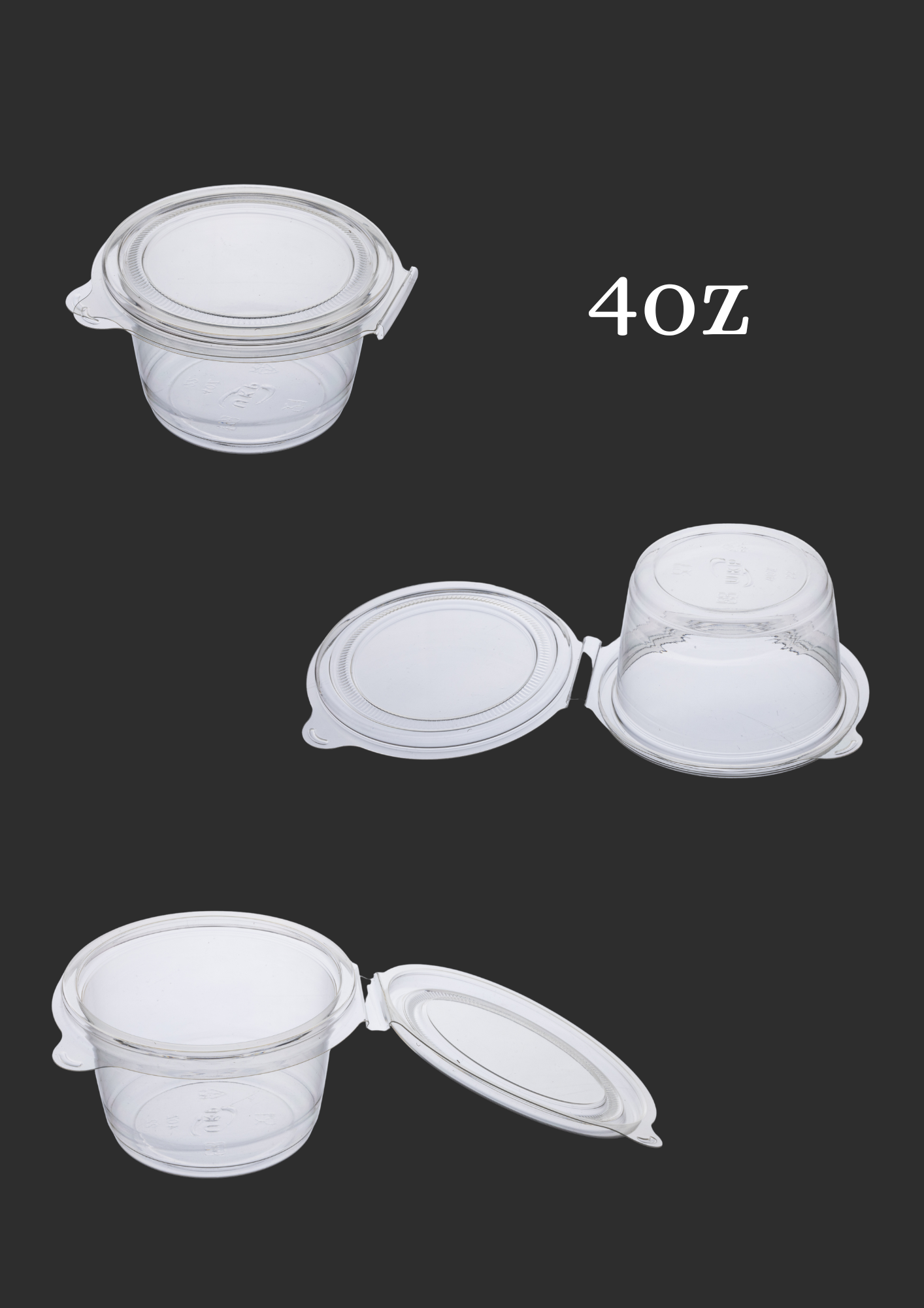 UNIMIX FLORAL – Recipiente para armazenar alimentos por atacado – Copo Porção de Plástico PET descartável com tampa articulada 50/pk1